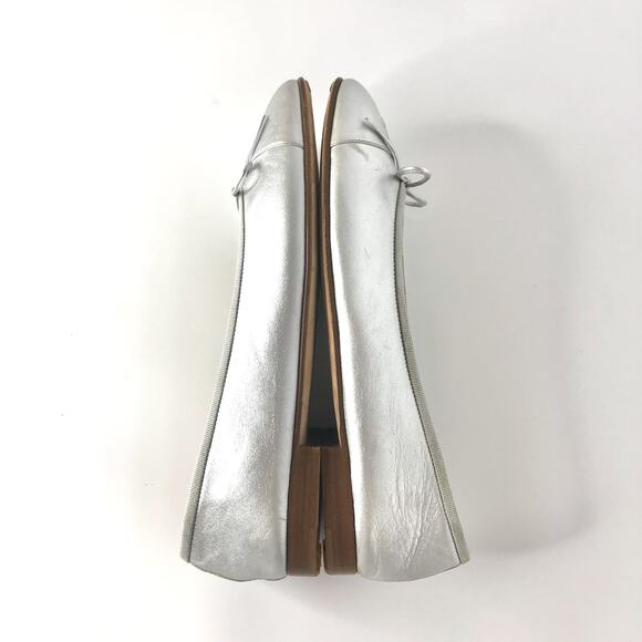 Chanel Interlocking CC Logo Silver Cap Toe Ballerina Flats 41 - Picture 5 of 10